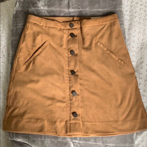 Tan Suede Skirt - Picture 1 of 3